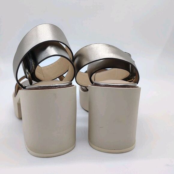 Naked Feet Iconoclast Platform Sandals Chunky Womens Size 6 M Metallic Open - Picture 5 of 12